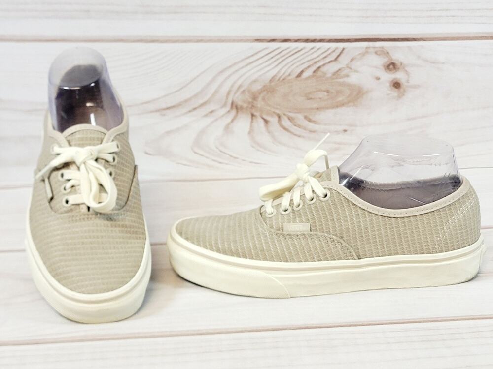 Vans Authentic Shoes Womens 8 Mens 6.5 Woven Rainy Day Sneakers Beige Low 721356